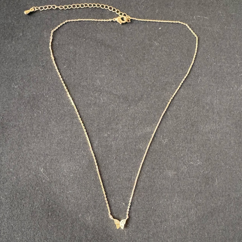 Gold Plated Butterfly Necklace